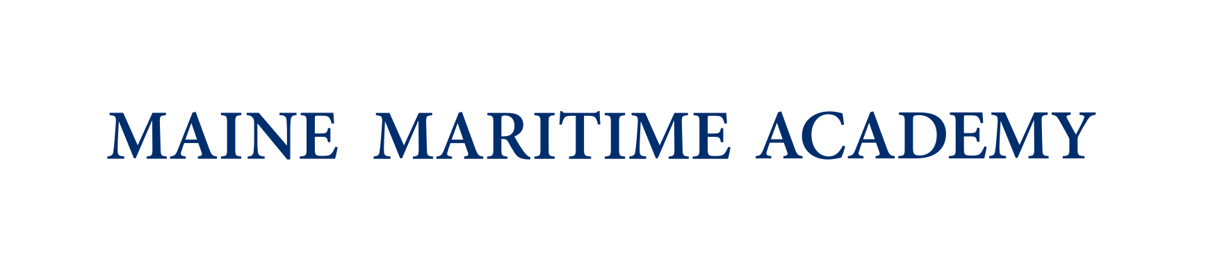 Maine Maritime Academy wordmark, horizontal serif blue variant, cell 11