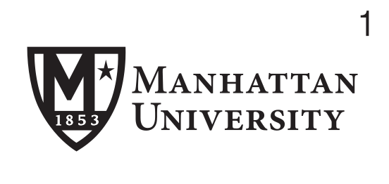 Manhattan University shield and wordmark, secondary horizontal, black variant, cell 11