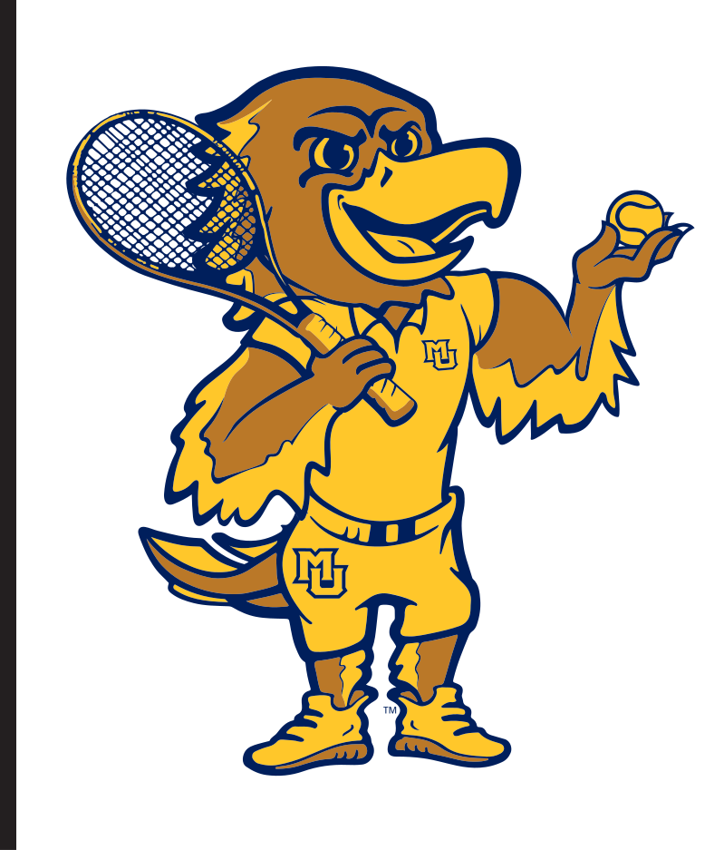 Golden Eagle mascot with tennis racket, full color variant, cell 33