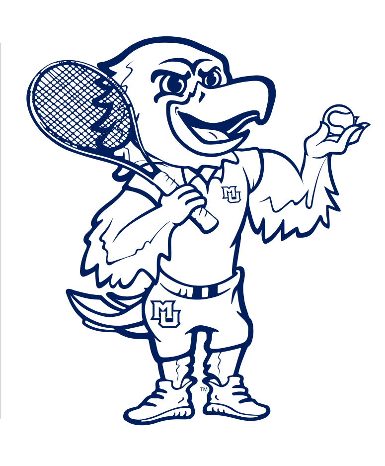 Golden Eagle mascot with tennis racket, blue variant, cell 34