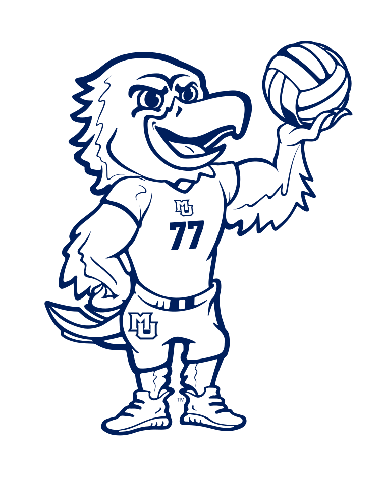 Golden Eagle mascot with volleyball, blue variant, cell 40