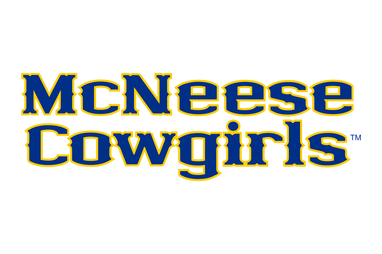 McNEESE Cowgirls wordmark, stacked blue and gold mixed case variant, cell 27