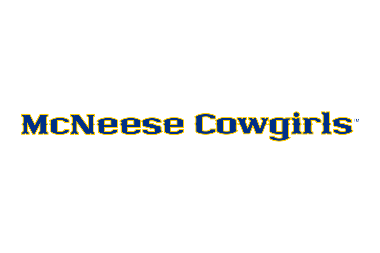 McNEESE Cowgirls wordmark, horizontal blue and gold mixed case variant, cell 28