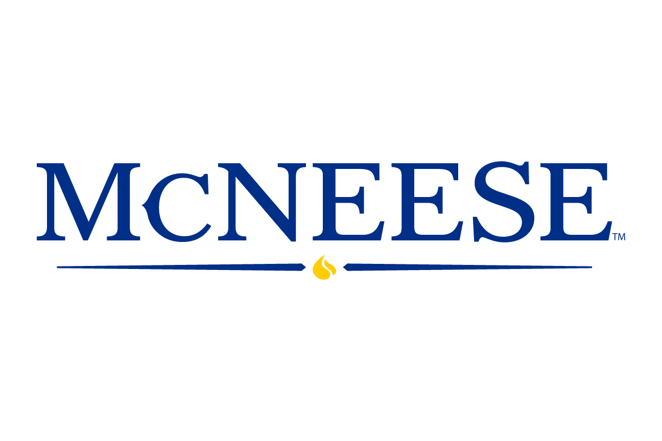 MCNEESE wordmark, blue/yellow variant, cell 47