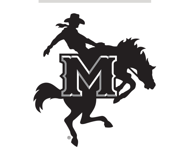 mascot on letter M, black and white variant, cell 5