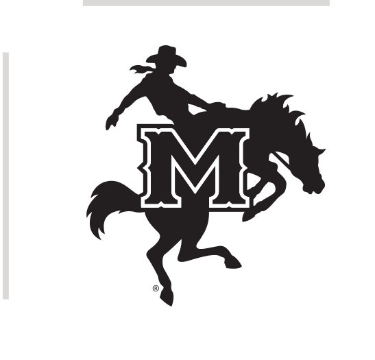 mascot on letter M, black and white variant, cell 6