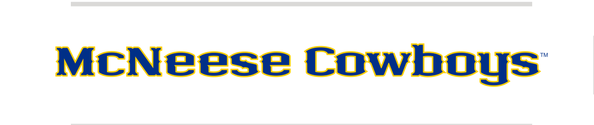 McNEESE Cowboys wordmark, horizontal blue and gold mixed case variant, cell 20