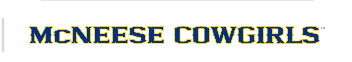 McNEESE COWGIRLS wordmark, horizontal blue and gold variant, cell 26