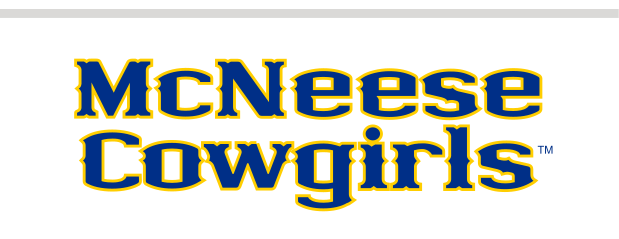 McNEESE Cowgirls wordmark, stacked blue and gold mixed case variant, cell 27