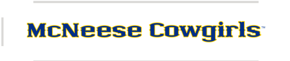 McNEESE Cowgirls wordmark, horizontal blue and gold mixed case variant, cell 28
