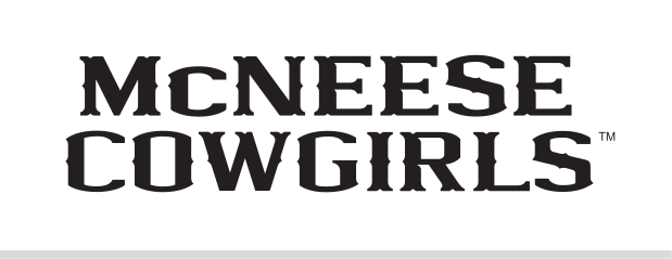 McNEESE COWGIRLS wordmark, stacked black variant, cell 29