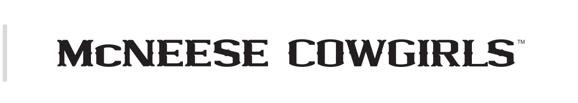 McNEESE COWGIRLS wordmark, horizontal black variant, cell 30