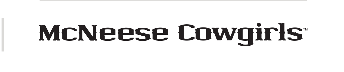 McNEESE Cowgirls wordmark, horizontal black mixed case variant, cell 32