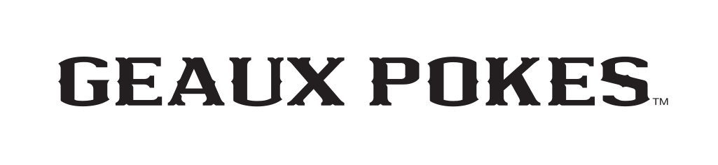 GEAUX POKES wordmark, black all caps variant, cell 37