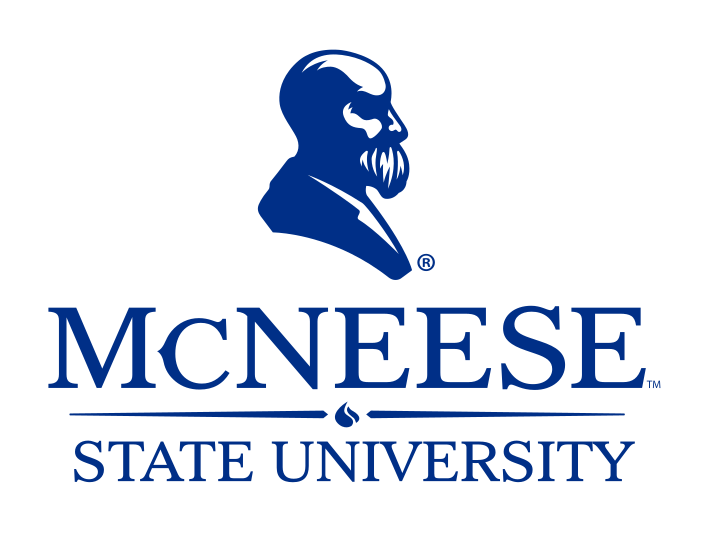 Statue head icon with McNeese State University, blue/yellow variant, cell 50