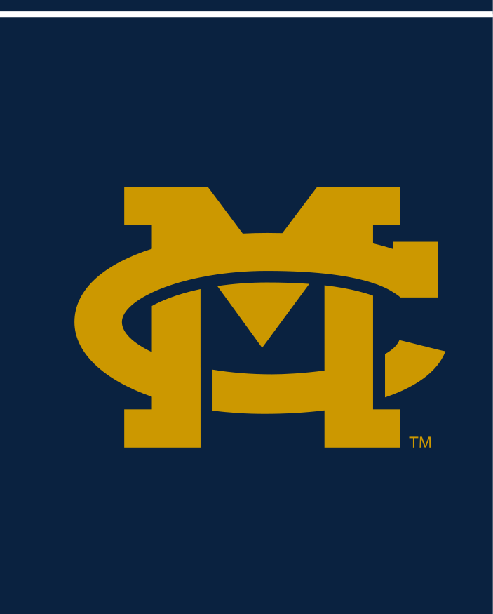 MC lettermark, gold with navy outline variant, cell 4