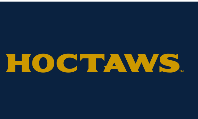Choctaws wordmark, gold on navy variant, cell 52