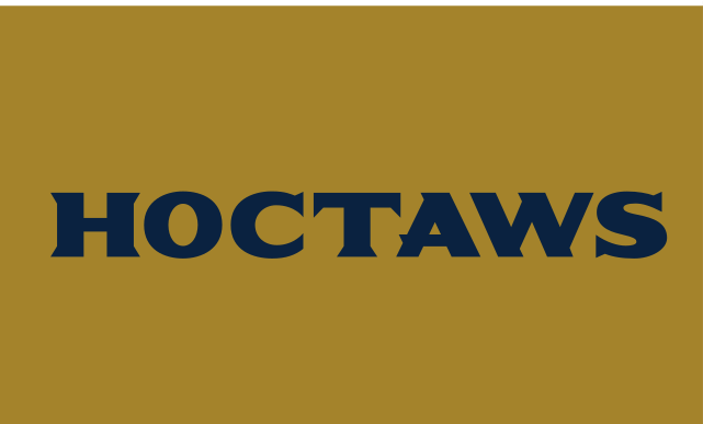 Choctaws wordmark, gold with navy outline on navy variant, cell 53