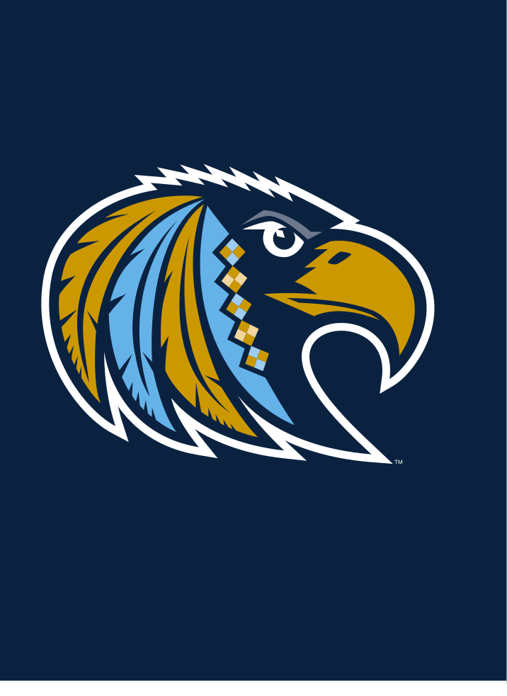 Choctaw mascot head, full color on navy variant, cell 58