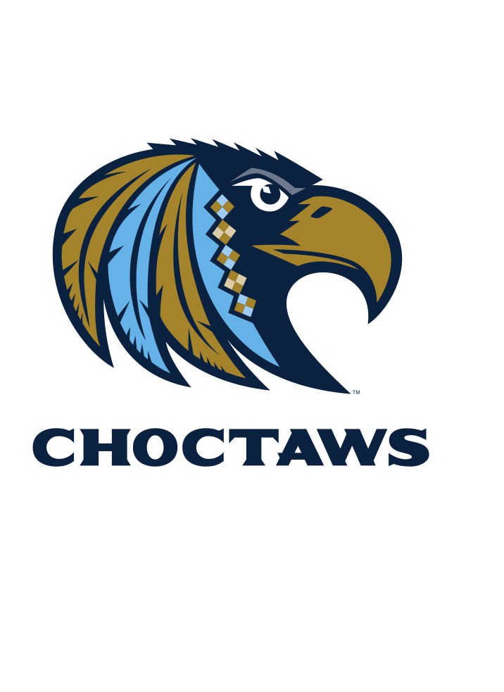 Choctaw mascot lockup, metallic gold variant, cell 66