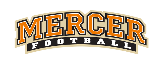 Mercer Football wordmark, full color variant, cell 9