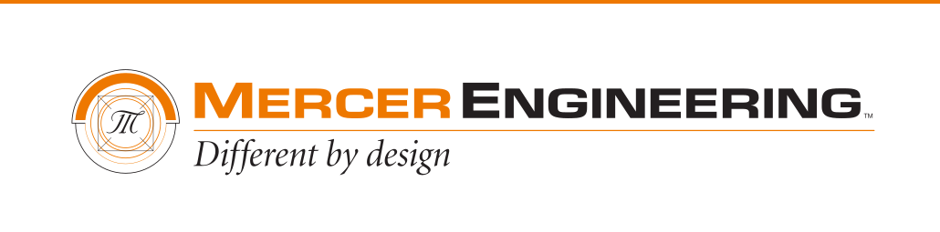 Mercer Engineering wordmark, full color horizontal variant, cell 24