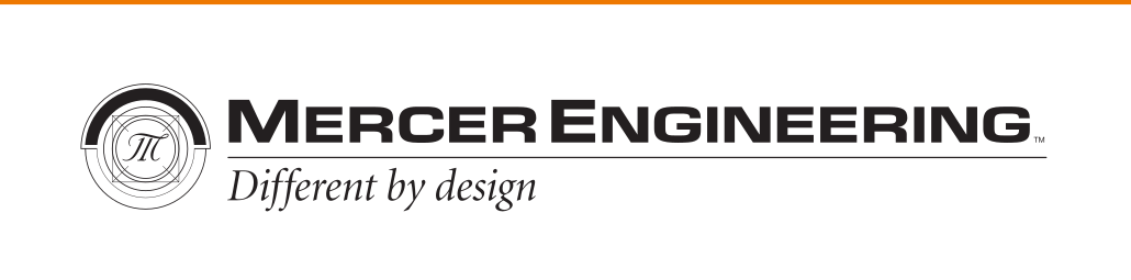 Mercer Engineering wordmark, black horizontal variant, cell 25