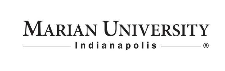 Marian University Indianapolis wordmark, black variant, cell 2