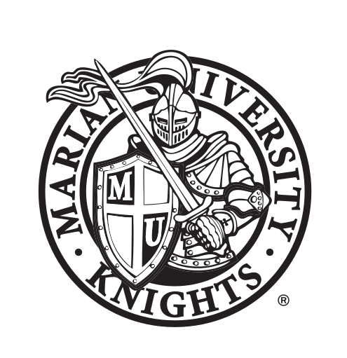 Marian University Knights athletic mark, black/white icon only variant, cell 24