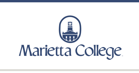 Marietta College logo, full, color on white variant, cell 1