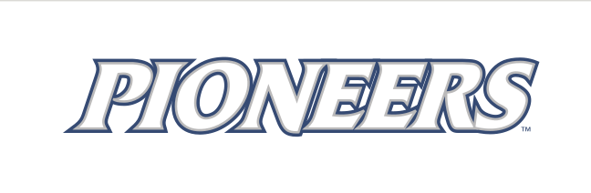 PIONEERS wordmark, color on white variant, cell 13