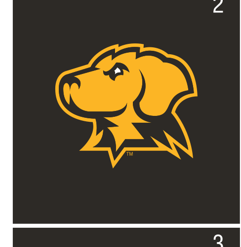 retriever head, 2-color on black variant, cell 28