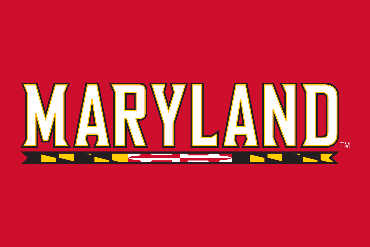 'MARYLAND' wordmark with flag pattern, white/yellow/black on red variant, cell 10