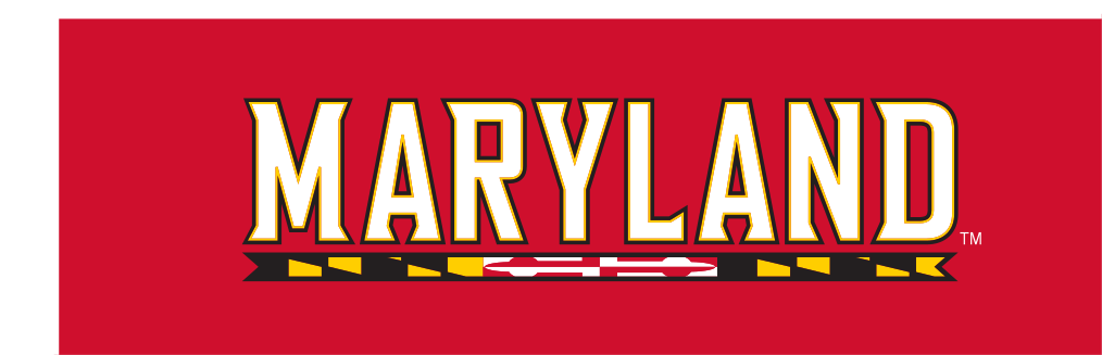 'MARYLAND' wordmark with flag pattern, white/yellow/black on red variant, cell 10