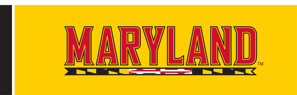'MARYLAND' wordmark with flag pattern, red/white/black on yellow variant, cell 12