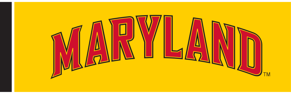 arched 'MARYLAND' wordmark, red/white/black on yellow variant, cell 20