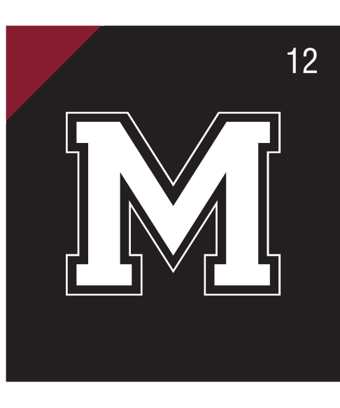 Lettermark M, white knockout variant, cell 12