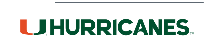 U HURRICANES wordmark, green/orange variant