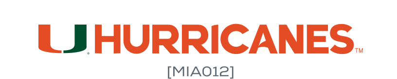 U HURRICANES wordmark, white/orange variant
