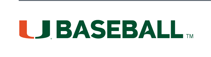 U BASEBALL wordmark, green/orange variant