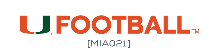 U FOOTBALL wordmark, white/orange variant