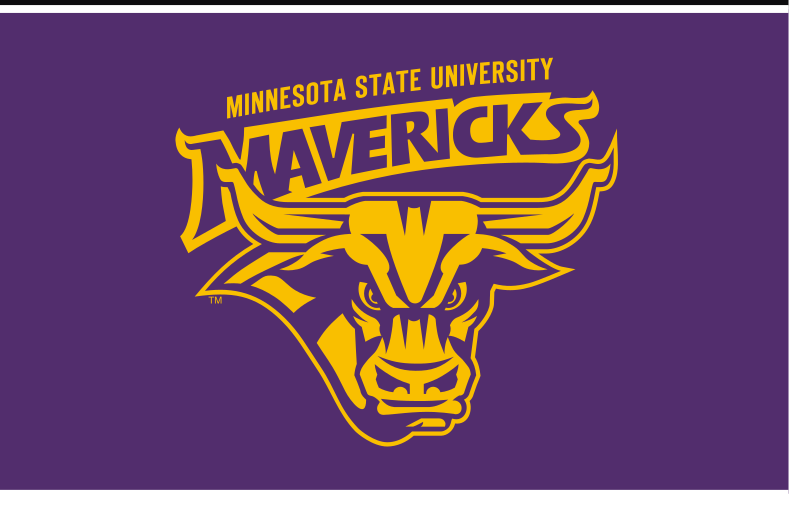 Mavericks Steer Mark with wordmark, gold/purple on purple variant, cell 11
