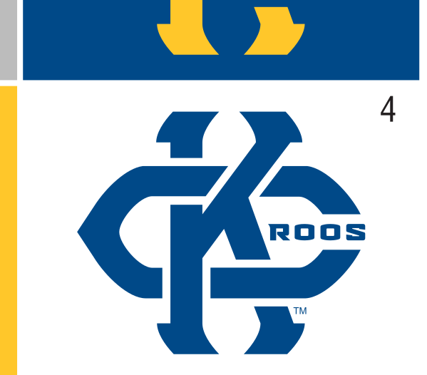 KC Roos mark, full color on navy variant, cell 39
