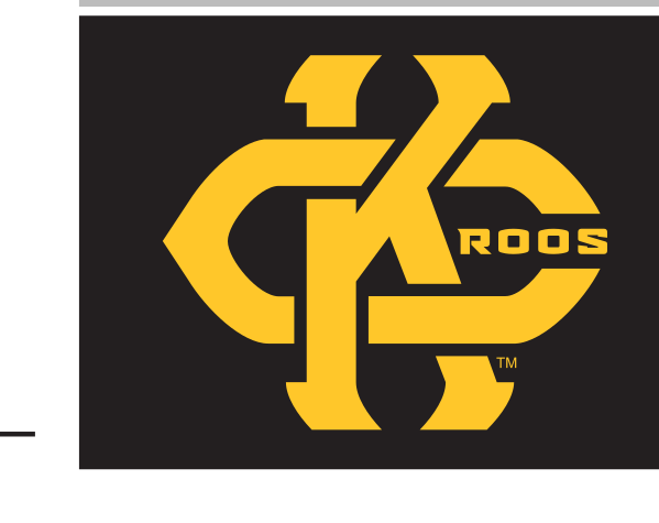KC Roos mark, 2-color on white variant, cell 40