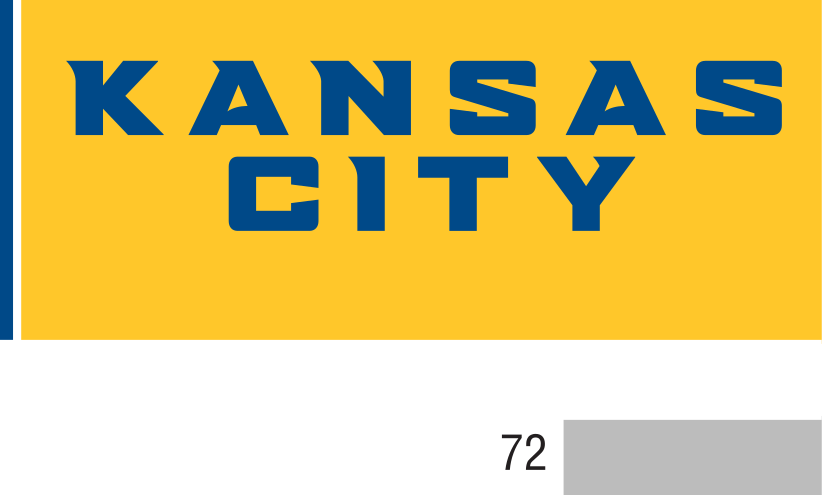 Kansas City wordmark, full color on navy variant, cell 64