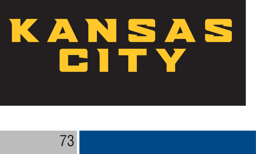 Kansas City wordmark, 2-color on white variant, cell 66