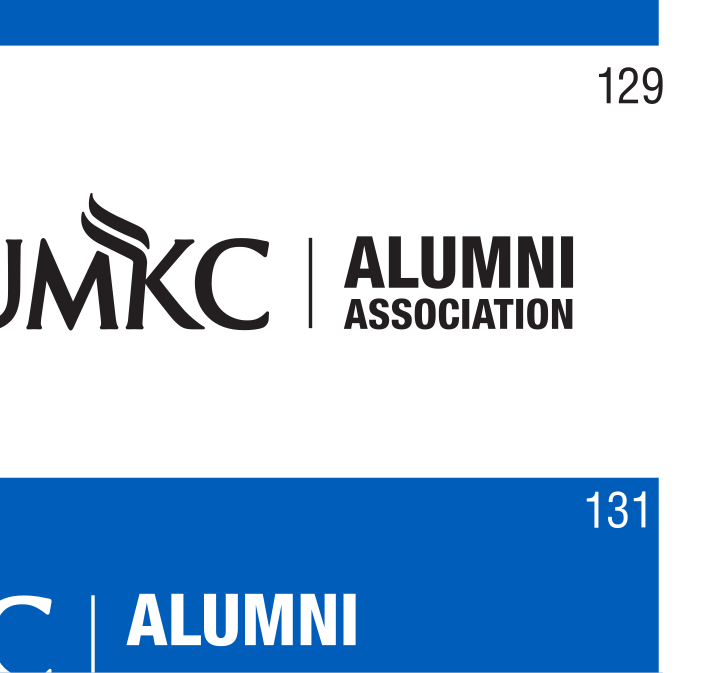 UMKC institutional mark with name, black variant, cell 124