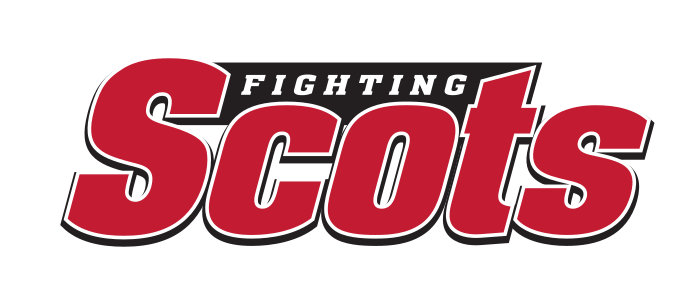 Fighting Scots wordmark, red and black variant, cell 30