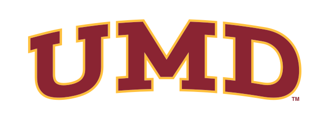 UMD wordmark, maroon/gold variant