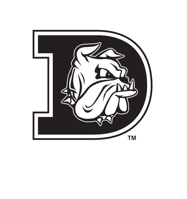 D bulldog lettermark, black and white on white variant